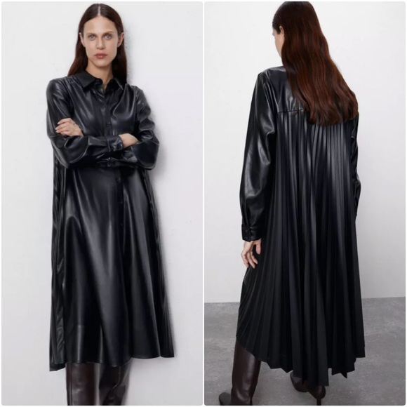 NWT Zara Faux Leather Dress - Picture 6 of 7